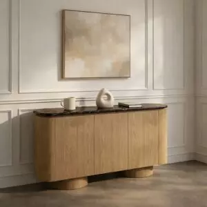 طاولة بوفيه من مجموعة جينجر - 3 أبواب - بيج وبني