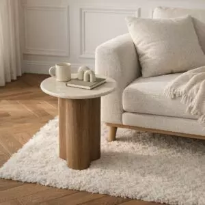 طاولة جانبية من مجموعة لورا - بيج فاتح وبني