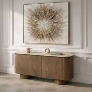 طاولة بوفيه من مجموعة نيرو - 3 أبواب - بيج فاتح وبني