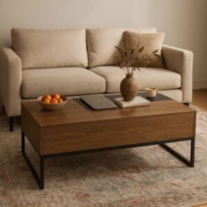 طاولة قهوة بسطح قابل للرفع و مساحة تخزين ميراج - بني واسود