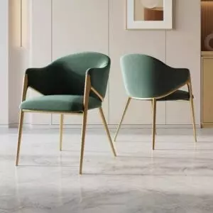 كرسي طعام اربل - اخضر وذهبي