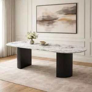 طاولة طعام فلورا - 8 اشخاص - اسود