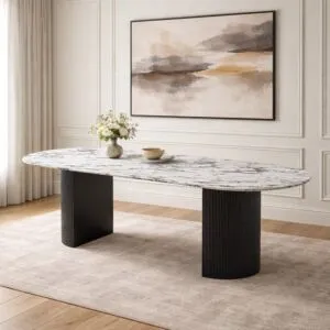 طاولة طعام فلورا - 8 اشخاص - اسود