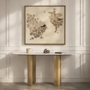 كونسول من مجموعة مونتي - ذهبي وابيض