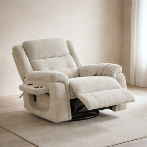 كرسي استرخاء ومساج دوار لوكسي - بيج