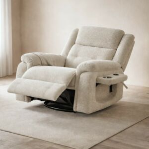 كرسي استرخاء ومساج دوار لوكسي - بيج