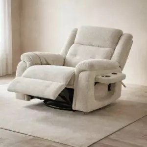 كرسي استرخاء ومساج دوار لوكسي - بيج