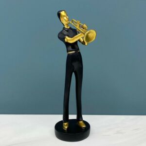تحفة موسيقار عازف ترمبيت - أسود وذهبي