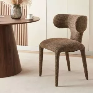 كرسي طعام افورا - بني غامق