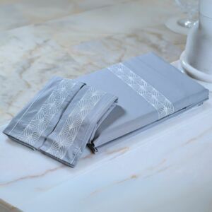 طقم غطاء سرير 200 غرزة 6 قطع دوفيه - رمادي