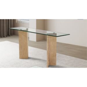 كونسول من الرخام الطبيعي والزجاج المقسى لندت - بيج