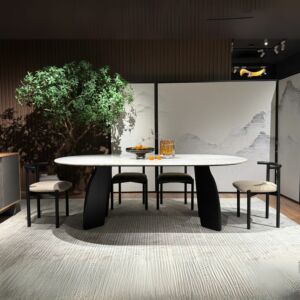 طاولة طعام وينجز 8 كراسي - أسود