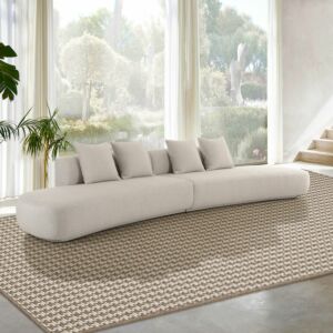 كنبة خماسية مولا قطعتين - رمادي