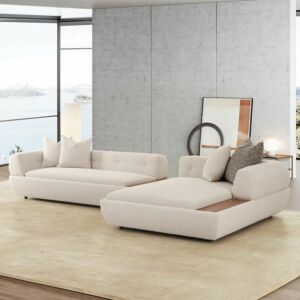 طقم كنب زاوية بولينا - اوف وايت