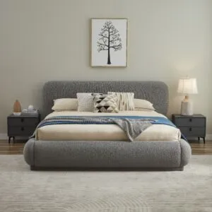 سرير كينغ مارسيل 180x 200 سم - رمادي فاتح