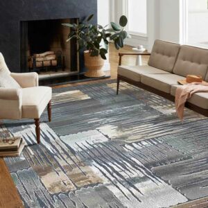 سجاد كابو- لون ابيض وبني ورمادي