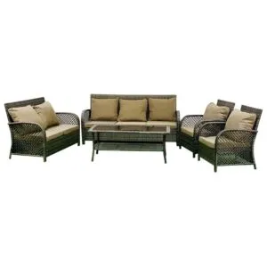 جلسة طعام خارجية 4 كراسي مارتا - رمادي غامق