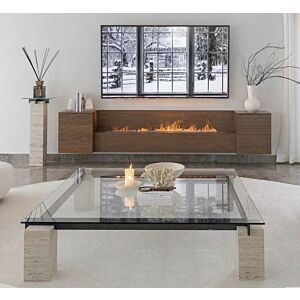 طاولة قهوة زجاج ورخام الترافنتينو مودرن سلفيا