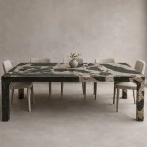 طاولة طعام رخام طبيعي سابا 8 اشخاص
