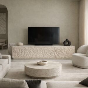 طاولة تلفاز حجر طبيعي