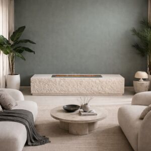 مدفأة حجريه مع جهاز بخار وورم حجر طبيعي وحديد