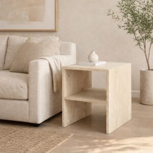 طاولة جانبية  بيدرو رخام ترافنتينو