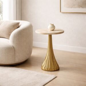 طاولة جانبية سطح رخام ترافنتينو