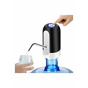 موزع مياه كهربائي بمضخة - أسود وأبيض