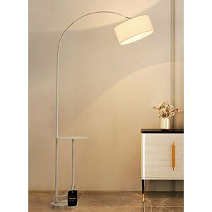 أبجورة ارضية عصرية مع رف قابل للتعديل من شاربدو - ابيض