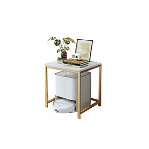 طاولة جانبية ايشال  -  ابيض وذهبي