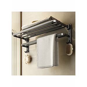 حامل مناشف تولا طبقتين - اسود