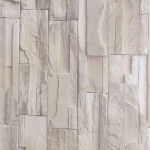 ورق جدران ذاتي الالتصاق - تصميم شبيه بالقرميد - بيج