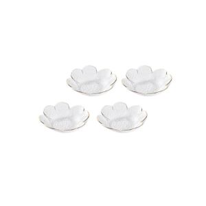 طقم صحون حلى زجاجية من شور - 4 قطع - شفاف