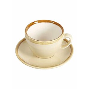 فنجان قهوة مع صحن بيج