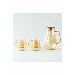 طقم ابريق وأكواب - شفاف