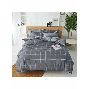 طقم غطاء لحاف كوادرادا 4 قطع - رمادي