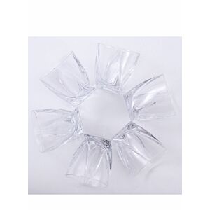 طقم كاسات تويستر 6 قطع - زجاجي شفاف