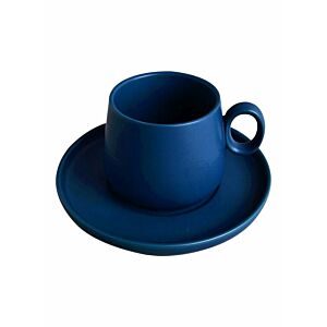 فنجان مع الصحن من السيراميك - ازرق