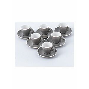 طقم فناجين قهوة تركية مع الاطباق - رمادي