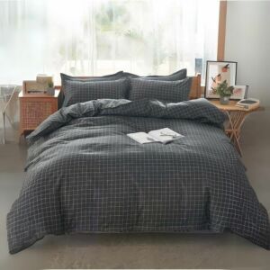 طقم غطاء سرير 4 قطع من شاربدو - رمادي