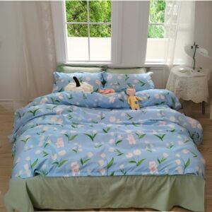 طقم غطاء سرير من 4 قطع شاربدو - ازرق ومتعدد الالوان