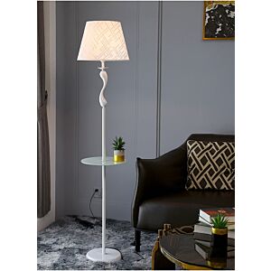 ابجورة أرضية مع طاولة روبرت - ابيض