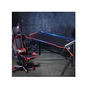 طاولة ألعاب مع أضواء لطاولة الكمبيوتر مع حامل سماعات