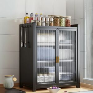 وحدة تخزين وتنظيم 3 طبقات مع 4 خطافات تخزين من شاربدو - اسود