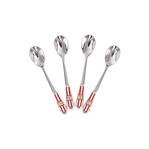 طقم ملاعق للقهوة والشاي 4 قطع - فضي