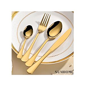 طقم أدوات مائدة 24 قطعة ذهبي سنهوم