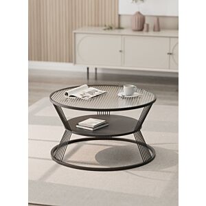 طاولة قهوة بإطار معدني طبقتين راشيل - اسود