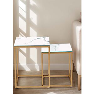 طقم طاولة جانبية رخامية رالي - ذهبي