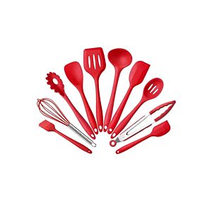 مجموعة أدوات المطبخ 10 قطع - أحمر