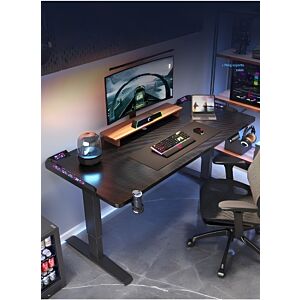 طاولة ألعاب كهربائية ذكية قابلة للرفع مع حامل أكواب - اسود